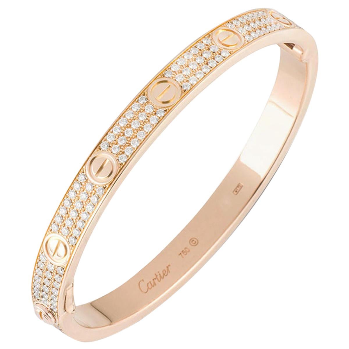 Cartier love bracelet diamonds rose gold