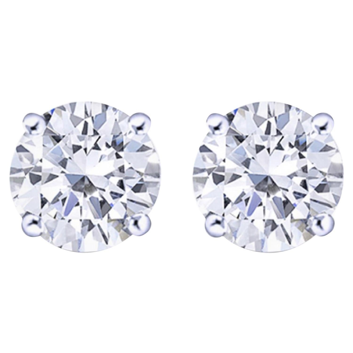 GIA Certified 6 Carat Emerald Cut Diamond Studs Set in Solid Platinum ...
