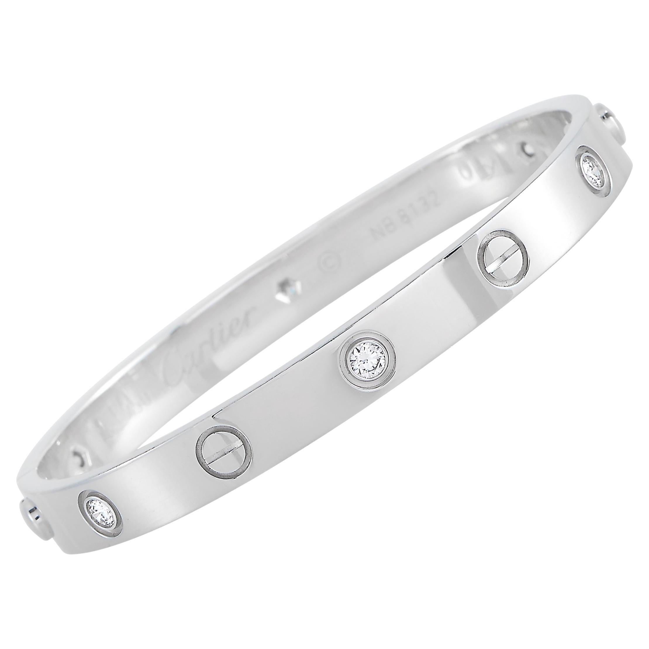 Cartier love bracelet white gold diamonds